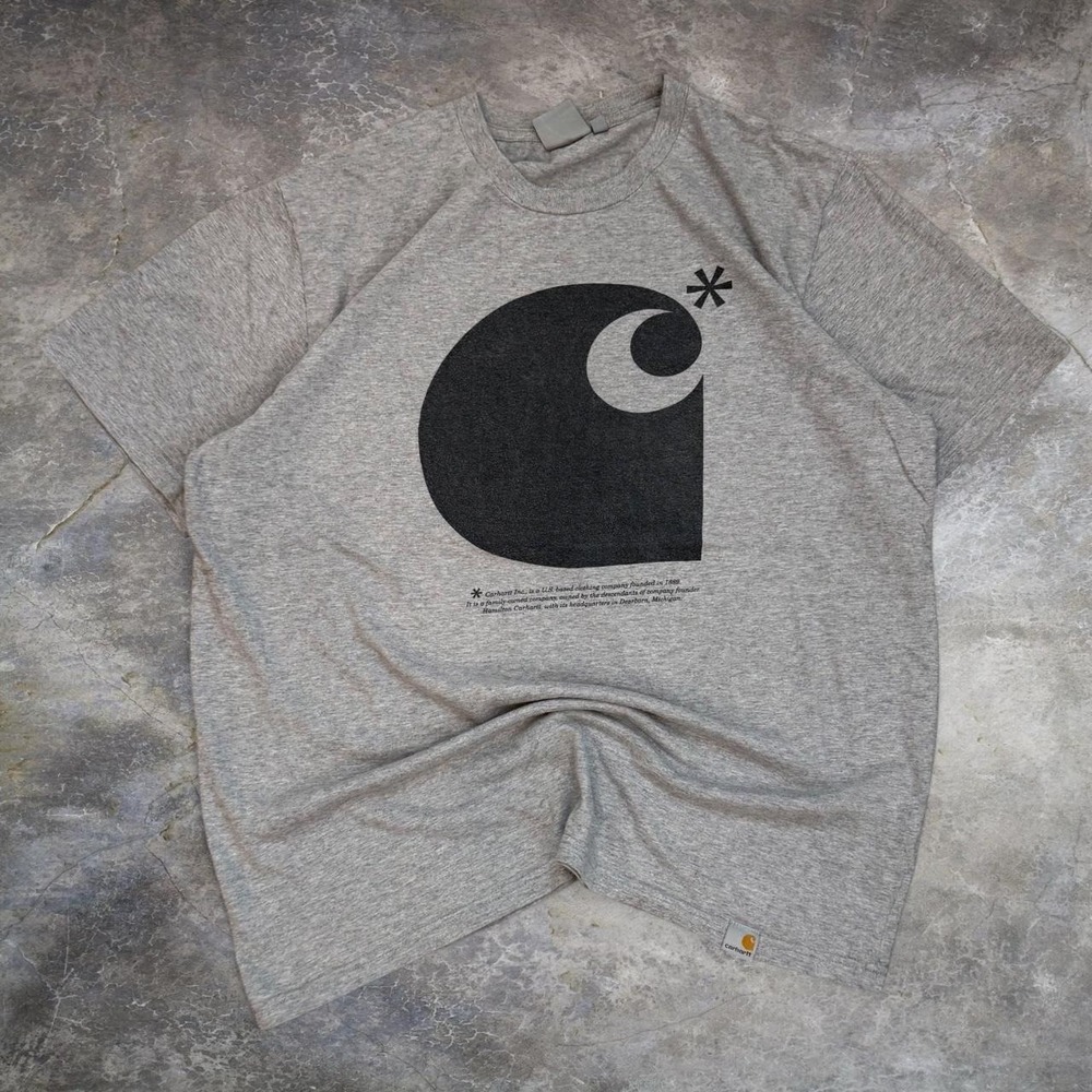 Carhartt WIP 2012 Asterix Grey Sort Sleeve Graphic Tee Men's Size Large Workwear